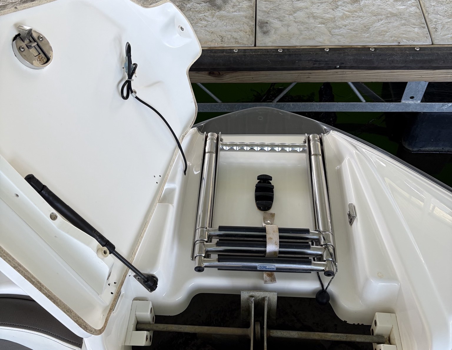 Boat ladder compartment after BlueWake detailing