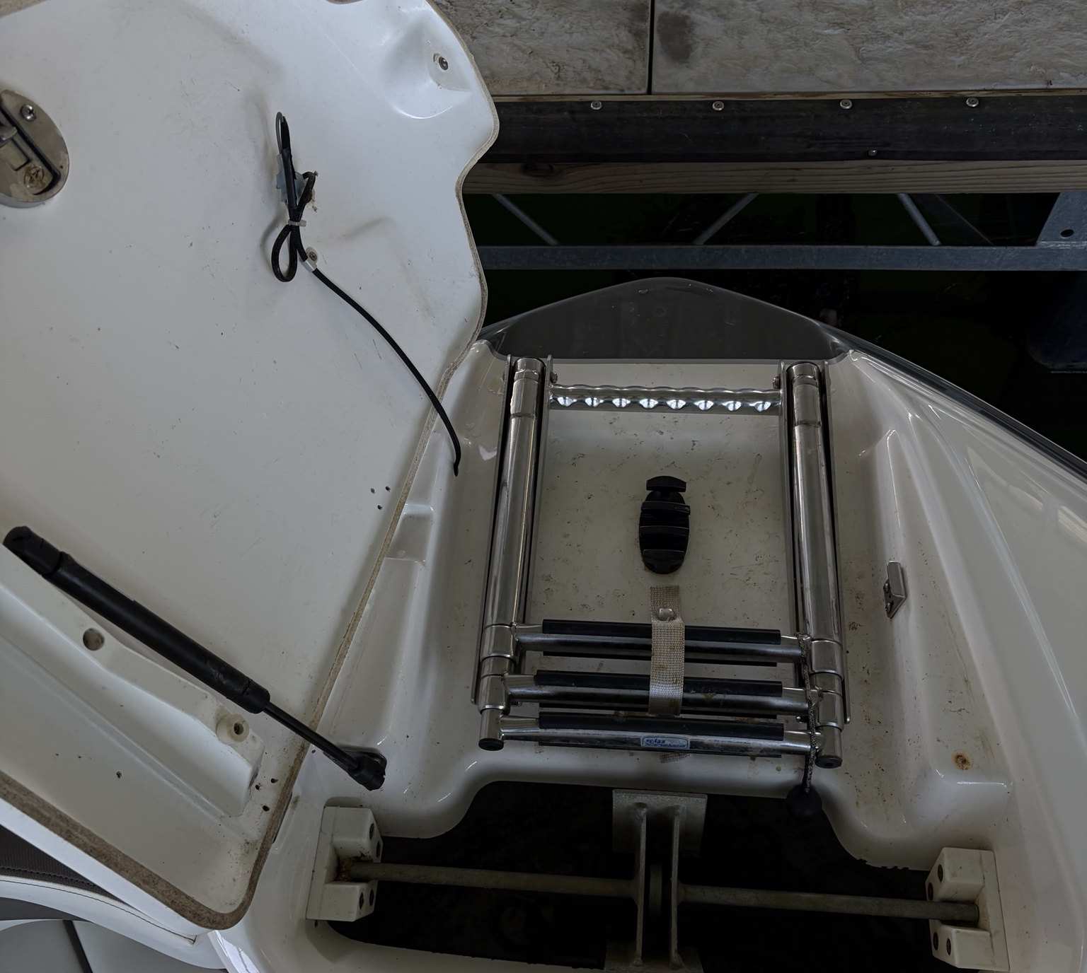Boat ladder compartment before BlueWake detailing