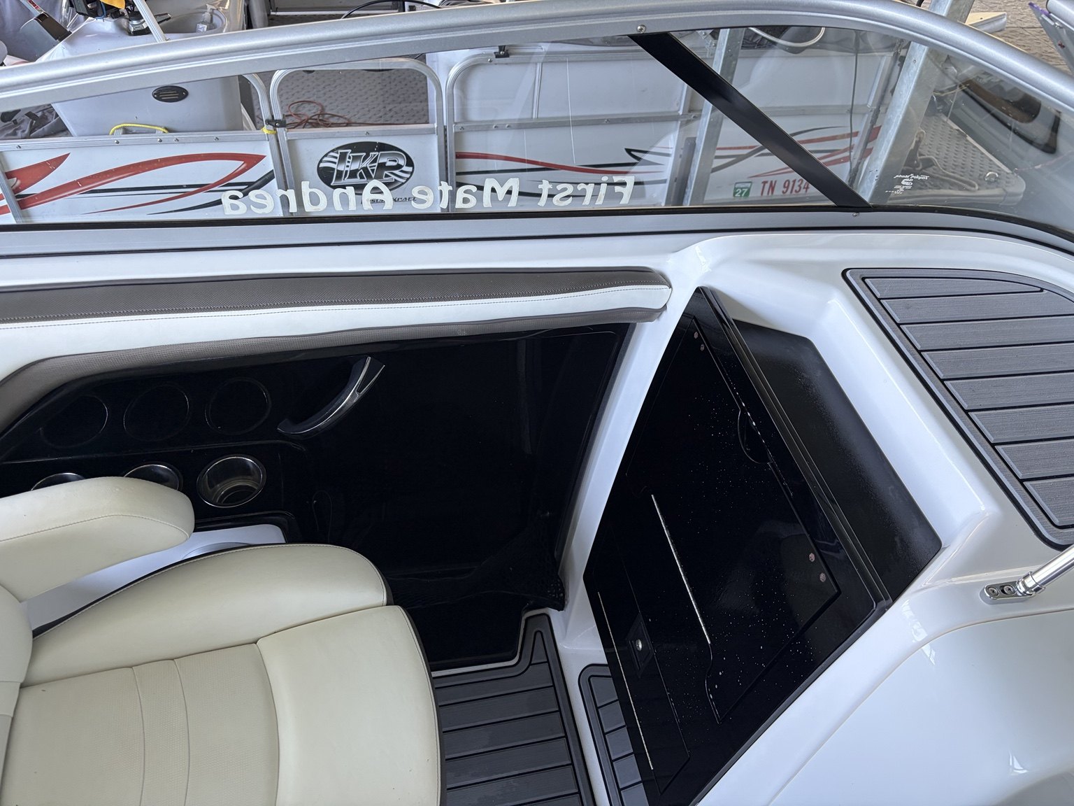 Clean boat cockpit after detailing