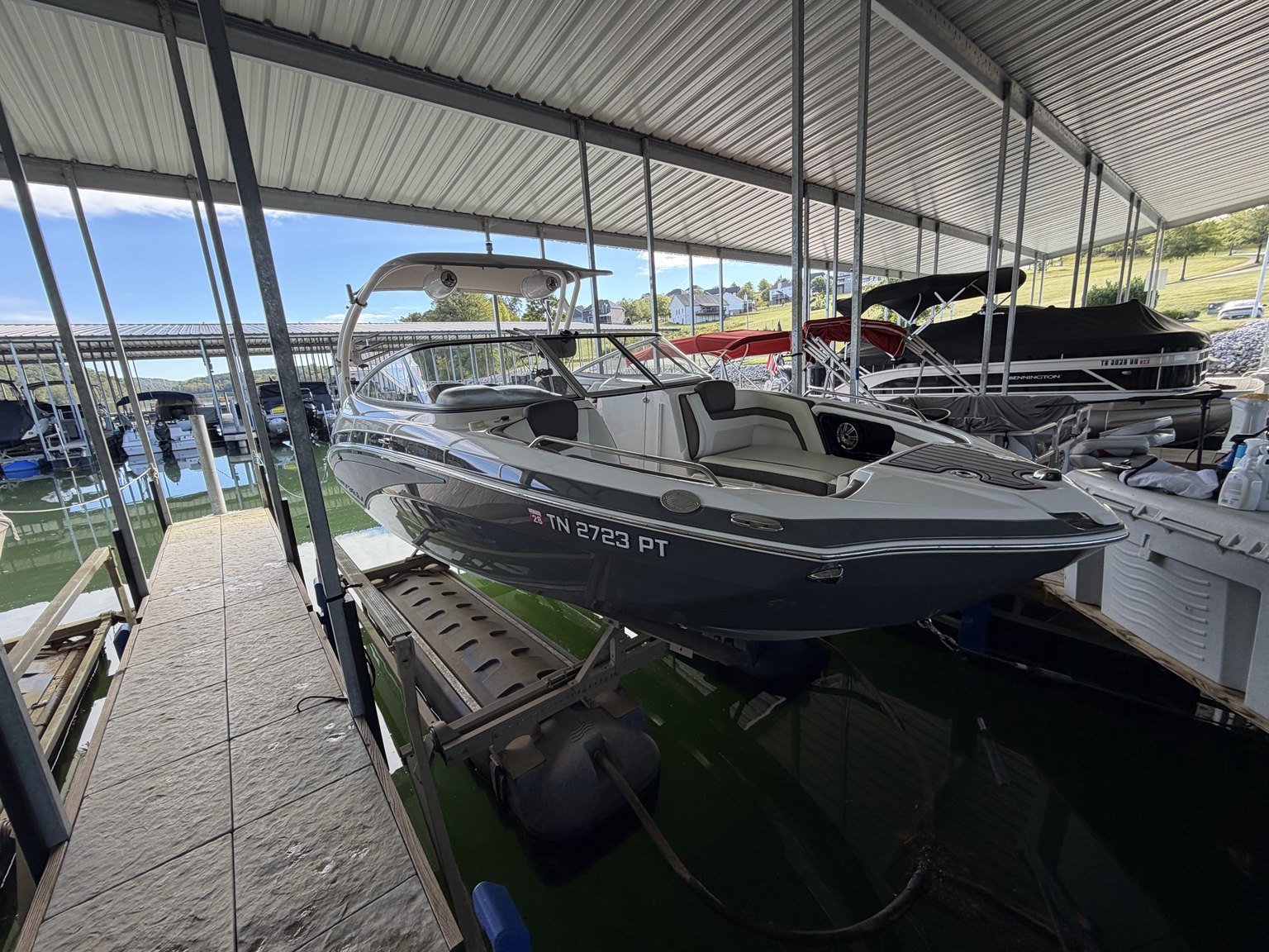 Detailed boat at marina